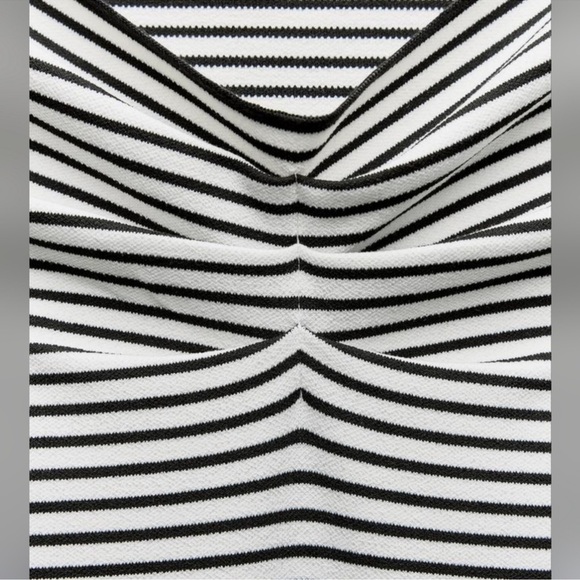 Zara Striped Off the Shoulder Tube Dress - Picture 6 of 11